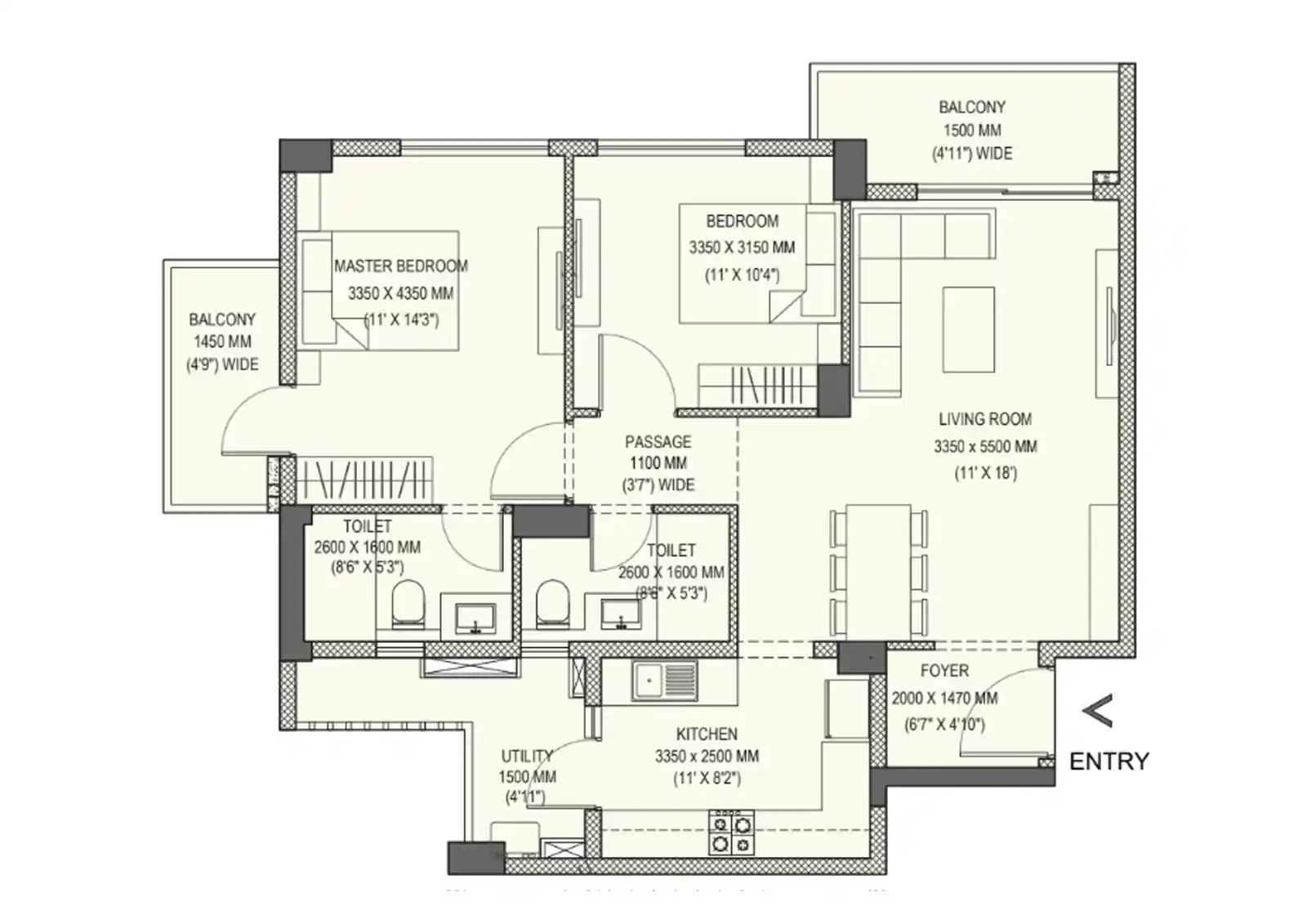 floor-plan-Emaar The 88 - buy flats in gurgaon